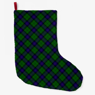 Meia De Natal Grande Xadrez do verde azul do tartan do clã de Armstron