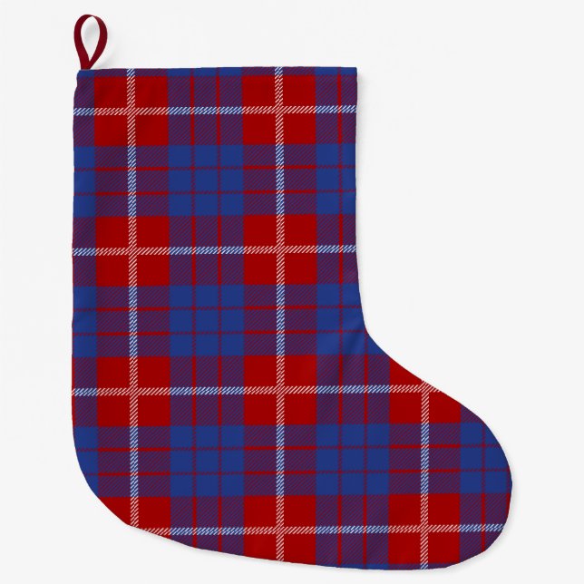 Meia De Natal Grande Xadrez Escocesa Clan Hamilton Tartan (Frente)