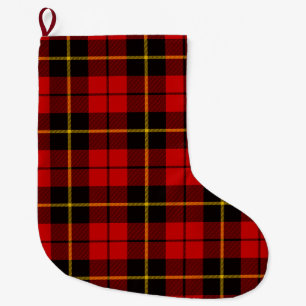 Meia De Natal Grande Xadrez Escocesa Clan Wallace Tartan
