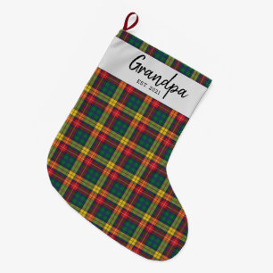 Meia De Natal Grande Xadrez Personalizada Clan Buchanan Tartan Check Av