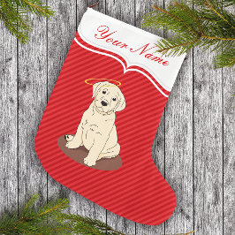 Meia De Natal Grande Yellow Labrador Retriever Angel Halo