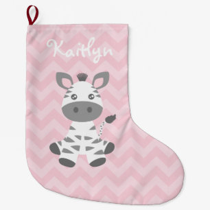 Meia De Natal Grande Zebra bonito do bebê
