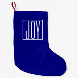 Meia De Natal Pequena 3 iniciais monograma Azul marinho & Branco