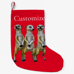 Meia De Natal Pequena 3 Meerkats em pé Thunder_Cove
