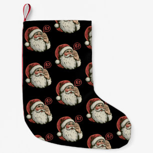 Meia De Natal Pequena 67 Natal Divertido Seis Sete Meme Papai Noel