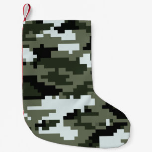Meia De Natal Pequena 8 Bit Pixel Camuflagem Urbana Digital / Camo