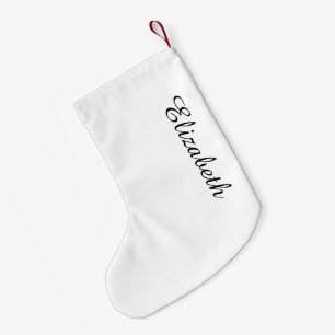 Meia De Natal Pequena A cor sólida simplesmente branca personaliza-o