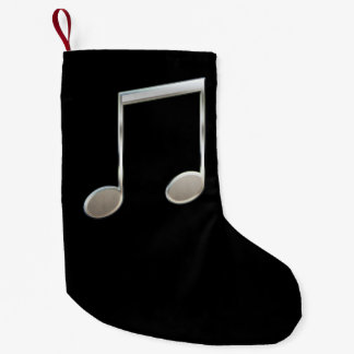 Meia De Natal Pequena A Notação De Música Silver Brilhante Fez As Notas 