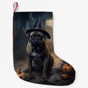 Meia De Natal Pequena Abóboras Bullmastiff Halloween Assustador