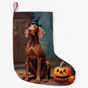 Meia De Natal Pequena Abóboras de Halloween Assustadoras Vizsla