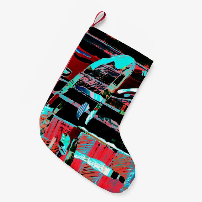 Meia De Natal Pequena Abstract Freedom – Custom Christmas Stocking (Frente (Pendurada))