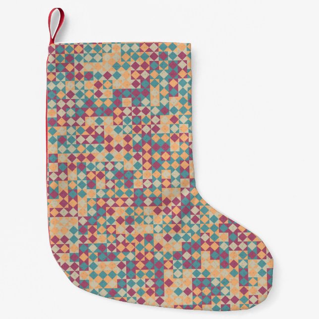 Meia De Natal Pequena Abstract Geometric Pattern generative computationa (Frente)