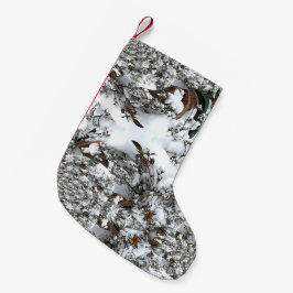 Meia De Natal Pequena Abstrato de neve