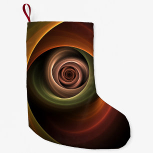 Meia De Natal Pequena Abstrato espiral 3D Cores Quentes Arte Fractal Mod