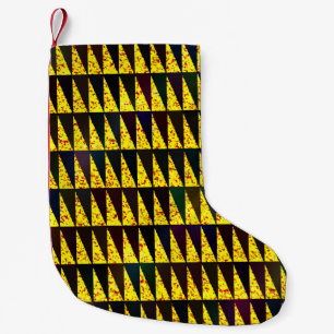 Meia De Natal Pequena Abstrato geométrico com triângulos