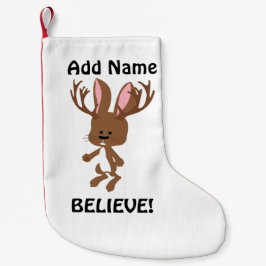 Meia De Natal Pequena Acredite! Cute Jackalope