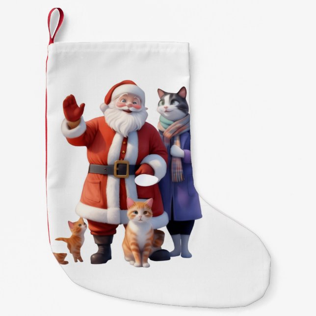 Meia De Natal Pequena Adeus Acenando na Neve (Frente)