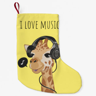 Meia De Natal Pequena Adoro Music Giraffe