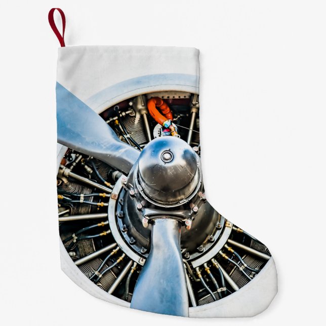 Meia De Natal Pequena Aeronave Douglas DC-3. Hélice (Frente)