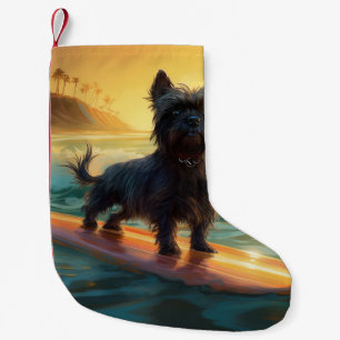 Meia De Natal Pequena Affenpinscher Beach Surfing Painting