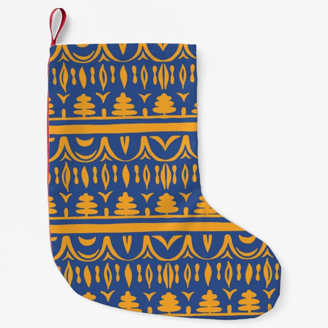 Meia De Natal Pequena African Chevrons: Ethnic Tribal Pattern (Frente)