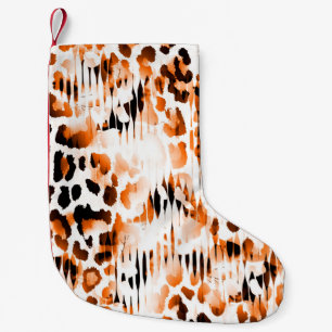 Meia De Natal Pequena Afro Animal Prints. Padrão Natural de Vintage. Bl