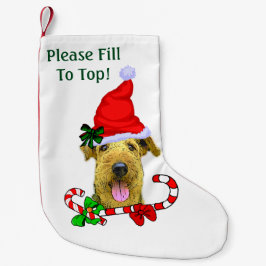 Meia De Natal Pequena Airedale Terrier Christmas