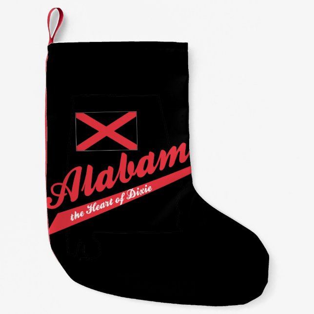 Meia De Natal Pequena Alabama Coração de Dixie (Frente)