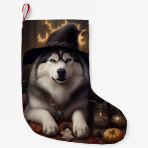 Meia De Natal Pequena Alaskan Malamute Pumpkins Halloween Scary
