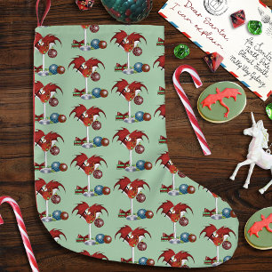 Meia De Natal Pequena Alegria de Natal Vermelho Dragão Cocktail