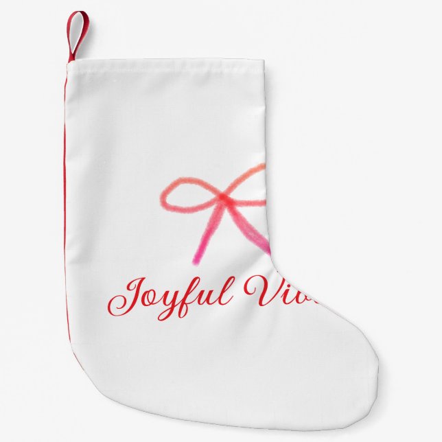 Meia De Natal Pequena Alegria vibes natal ARCO RED nome da família de fe (Frente)