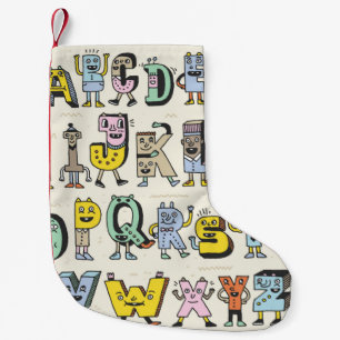 Meia De Natal Pequena Alphabet Engraçado Fantástico. Letras Des de Dod