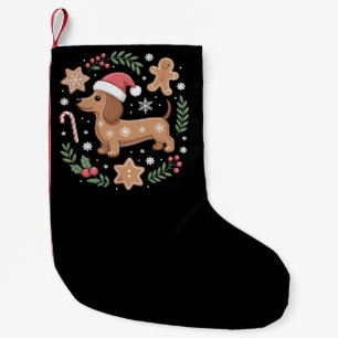 Meia De Natal Pequena Amante de cachorro salsicha de gengibre Dachshund 