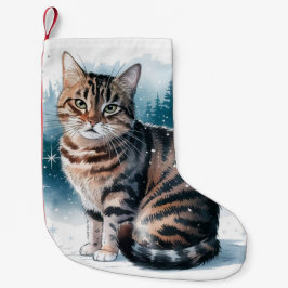 Meia De Natal Pequena American Tabby Cat Natal Stocks