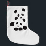 Meia De Natal Pequena Amizade da panda<br><div class="desc">Amizade engraçada da panda da ilustração. Cor customizável do fundo (exceto o preto).</div>