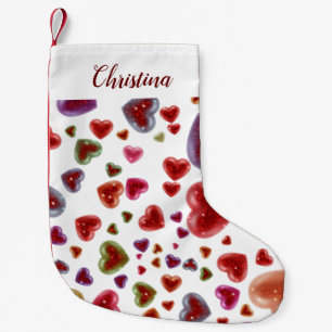 Meia De Natal Pequena Amor, alegria corações 2