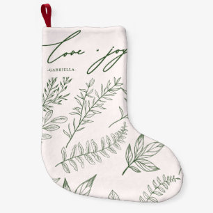 Meia De Natal Pequena Amor e Alegria Saem com o nome Blush Pink Natal