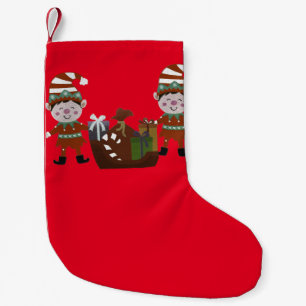 Meia De Natal Pequena Anãs com presentes para crianças.