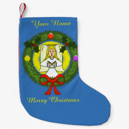 Meia De Natal Pequena Angel Christmas Stocking (Personalizável)