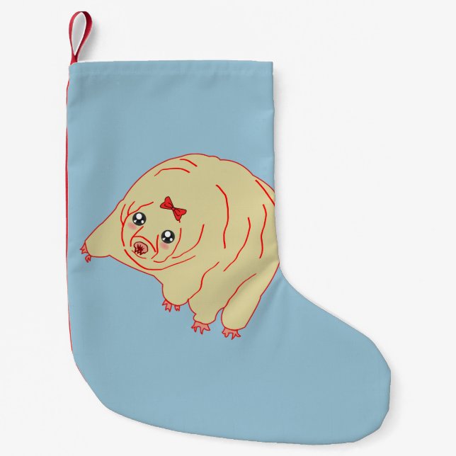 Meia De Natal Pequena Anime Tardigrade do urso bonito da água (Frente)