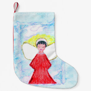 Meia De Natal Pequena "Anjo pequeno de Brown" que armazena