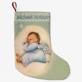 Meia De Natal Pequena Anjo personalizado do sono do vintage do bebé