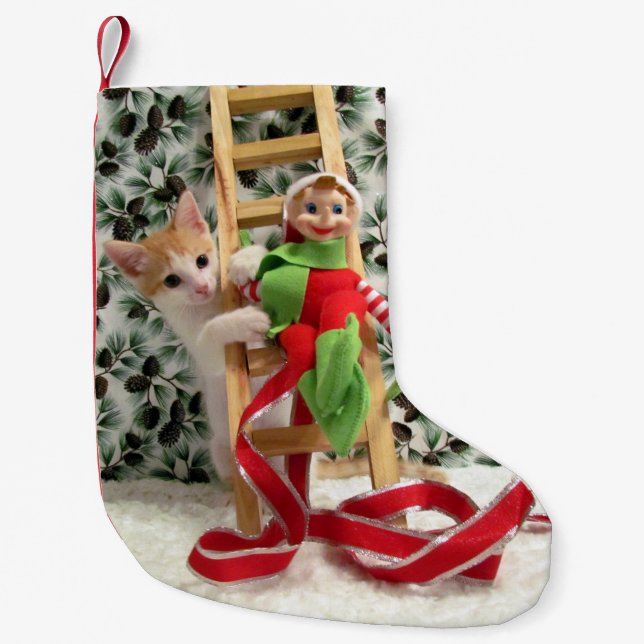 Meia De Natal Pequena Annie e o Elf - Parada de Natal Gato / Gatinho (Frente)