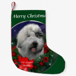 Meia De Natal Pequena Antigo Natal para Sheepdog Inglês