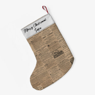 Meia De Natal Pequena Anúncios do Passado, NY 1856