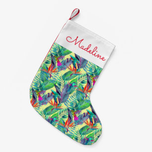 Meia De Natal Pequena Aquarela Adicione Seu Nome