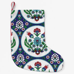 Meia De Natal Pequena Arábica turca, flores de tulipa, padrão perfeito.