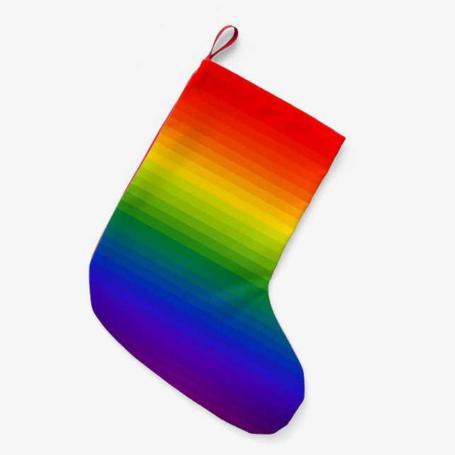 Meia De Natal Pequena Arco-íris (Frente (Pendurada))