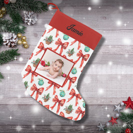 Meia De Natal Pequena Arcos vermelhos de Natal bonitos