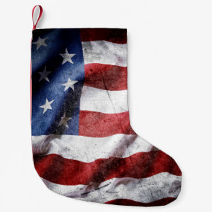 Meia De Natal Pequena Armadilha de bandeira americana.